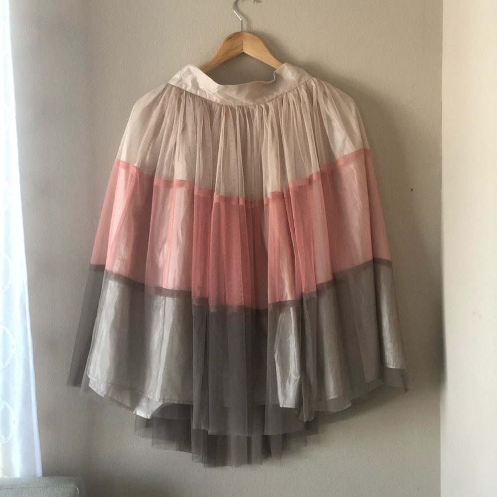 Knee length skirt.